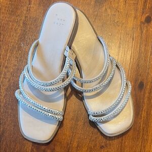 A New Day Women's Braided Cream Sandals